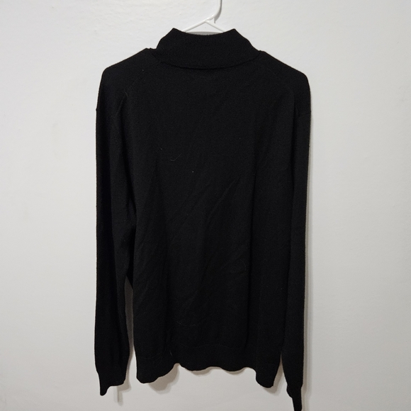 Men's UNTUCKit 100% Extra Fine Merino Wool Black Collared 1/4 Zip Sweater XL B23 - Picture 2 of 4